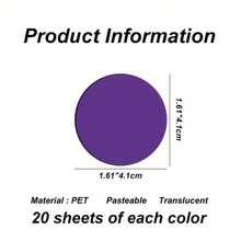 160pcs Round Transparent Waterproof Stickers, Semi-Transparent Bookmark Index Tabs, Error Correction Sticky Notes, Office School Learning Supplies School Supplies - one-size - View 2