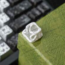 [1 Key] Fluid Metal Texture Hollow Personalized White Keycap, ABS+PC Material, Creative Keycap, Suitable For Gift Or Personal Use, Hot-Swappable Keycap, Compatible With Cherry/Gateron MX Switches, High Quality, Wear-Resistant, Non-Fading, Non-Oily - View 6
