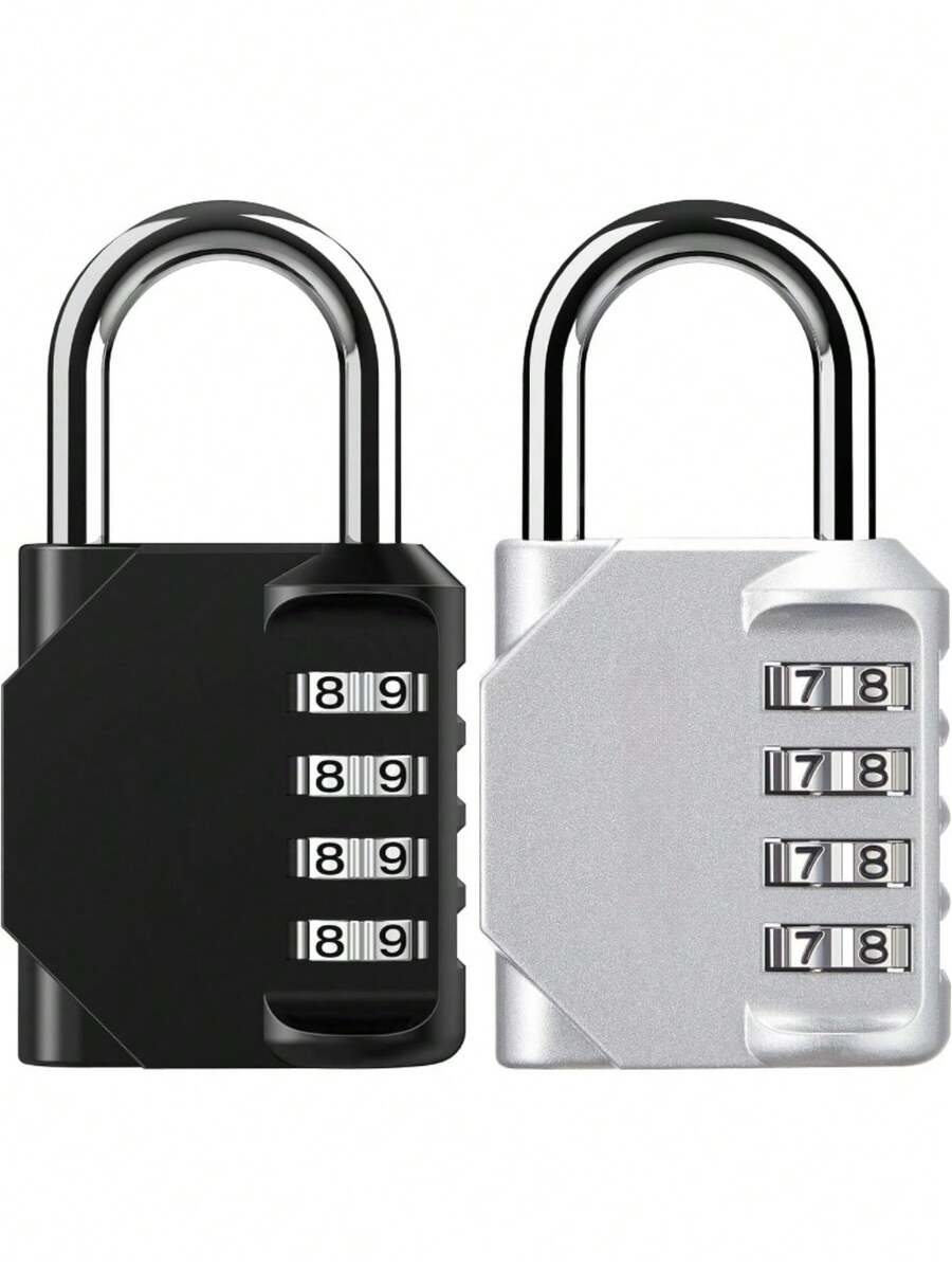 2pcs/Set Combination Padlocks, 4pcs/Set Outdoor Locks, Suitable For School, Gym, Sports Field, Wardrobe, Toolbox, Gate, Cabinet, Outdoor Use And Locker