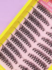 30D 200 Bundles Simulated Eyelash Extensions Natural 3D Russian Dense False Eyelashes Individual Cluster Makeup Tool Natural Clear Eyelashes Natural Curl Flared Eyelashes Soft Cross Eyelashes - C - View 5