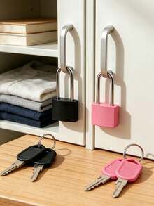 Metal Mini Lock, Mini Combination Lock With 2 Keys, No Assembly Required, Waterproof, Luggage Lock With Keys, Small Locker Lock, Luggage Lock Metal Key Padlock, For Luggage, Pencil Case, Backpack, Travel Accessories, School Gym Locker, Sports Locker, Fence, Toolbox, Graduation, Back To School, Teacher's Day Gift - Multicolor - View 1