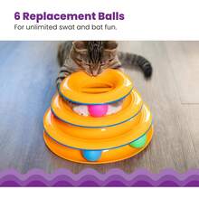 Catstages Tower Of Tracks Cat Toy – 3-Level Track Tower With 6 Balls, Interactive Cat Toy For Indoor Enrichment - Replacement Balls - View 3