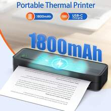 ORICO-Wireless Portable Printer-Thermal Printer, Desktop Inkless Printer, Includes 10 Sheets Of Thermal Folding Paper And 1 Roll Of Thermal A4 Paper. Supports US Letter And A4 Folding Thermal Paper, Suitable For Mobile Phones And Tablets - Black - View 7