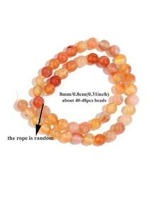 1 Strand Orange Sunstone Beads 4/6/8/10mm Round Gemstone Beads Suitable For Jewelry Making DIY Bracelet Necklace Accessories. - Orange - View 12