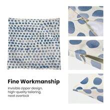 Polka Dot Pillow Covers 24x24 Inch Set Of 2 Blue Cream Outdoor Decor Throw Pillows For Couch Modern Boho Design Watercolor Decorative Cushion Cases For Home Sofa Bed Decorations - 藍色波點圖案 24 吋 x 24 吋(2 件裝) - 查看 6