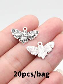 20pcs 20x13mm Skull Butterfly Charms Pendant For DIY Jewelry Making Necklace Keychain Phone Chain Bracelet Making Accessories Handmade Craft - Skull Moth - View 10