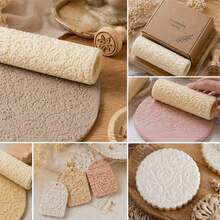 Rodillo de estampado con patrón de alpaca para arcilla, rodillo de textura para arcilla polimérica, rodillo sin costuras con patrón de llama para cerámica, fondant, masa de galletas y proyectos de manualidades - Multicolor - Ver 6