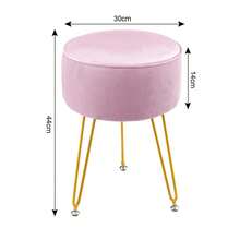 Dressing Table Stool Round – Vanity Stool With Padded Seat, Makeup Stool For Bedroom Living Room - Pink - View 7