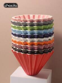 choxila 1pc Ceramic Coffee Dripper, Paper Cup Shaped Pour Over Coffee Filter, Permanent Pour Over Coffee Filter Coffee Funnel, Coffee Accessories - Coffee Filter - View 1