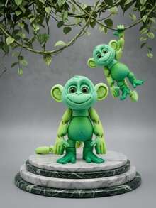 3D Posable Monkey Figurine - Adjustable Brown Primate Collectible, Toy For Children 3+, Gift For Animal Lovers, Boys And Girls - Multicolor - View 3