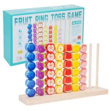 Juguete de apilamiento de cuentas de frutas de madera, juguete educativo para niños, aprendizaje temprano para bebés, entrenamiento de concentración, coordinación mano-ojo, juego de ensartar cuentas, cuentas grandes, ayuda de enseñanza Montessori para bebés y niños pequeños, reconocimiento de colores, bloques de clasificación y emparejamiento de frutas, juego de mesa de interacción entre padres e hijos, regalo para niños y niñas - Multicolor - Ver 12