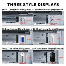 18mm-120mm GPU Holder Spiral Telescopic Graphics Card Bracket Height-Adjustable Magnetic Base - Anti-Bend Anti-Sag GPU Support Compatible With Various Computer Cases Sturdy Support For ATX ITX PC Case - View 4