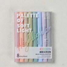 1Pc/8Pcs Axe-Shaped Soft Tip Glow Highlighters, Soft Light Marker Pens, Eye-Friendly Pastel Ink, Perfect For Note Marking, Journal Decor, Doodling, Study, Office Work And DIY Crafts, Popular Back To School Stationery. - Multicolor - View 13