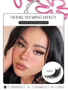 GROINNEYA 7 Pasang Bulu Mata Palsu Cat Eye Baru, Pita Transparan Alami & Memanjangkan, Ujung Melebar, Memperpanjang Bentuk Mata, Bulu Mata Imitasi Mink, Untuk Penggunaan Makeup (XF09) Bulu Mata Palsu, Bulu Mata, Bulu Mata Palsu, Bulu Mata Tiruan - Cat eye Lashes - View 3