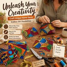 (Model Terbaru yang Telah Ditingkatkan) 50/100 lembar Kain Batik Afrika - Potongan Persegi 12,7*12,7 Cm, Warna Acak, Cocok untuk Patchwork, Menjahit, Scrapbooking | Kain Kerajinan Tekstil Afrika Aneka Warna dengan Efek Sobek - bawaan - View 4