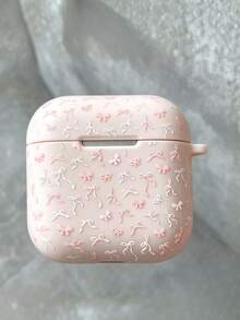 1pc Ballet Style Pink & White Mini Bow Self-Adhesive DIY Phone Case Earphone Case Decoration Sticker Water Bottle Laptop Luggage Ribbon Bow Embellishment Decal Waterproof No-Trace Sticker - Pink Ribbon Bow - View 3