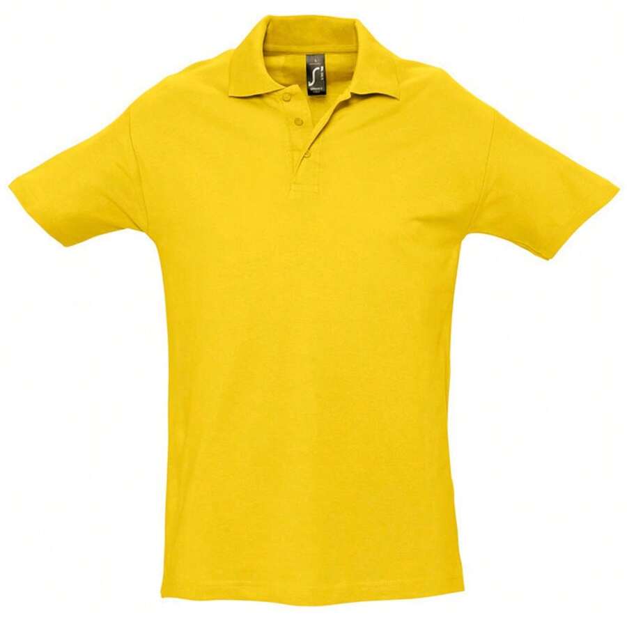 SOLS Mens Spring II Short Sleeve Heavyweight Cotton Polo Shirt - Gold - View 1