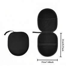 1pc Black Large Multi-Functional Headphone Storage Case, Shockproof And Pressure-Resistant Hard Shell, EVA Bluetooth Headphone Storage Box, Digital Camera Accessory Pouch, Data Cable, USB Flash Drive Zipper Portable Protective Cover,Back To School - Black - View 4