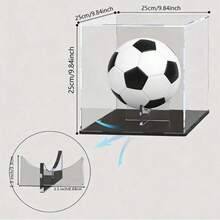 1pc Acrylic Display Box With Black Base, Dust-Proof Transparent Case For Displaying Basketball, Football, American Football, Golf Ball, Tennis Ball And Other Sports Memorabilia, With Vertical Stand, Suitable For Signed Ball Collection And Display - Black Base - View 6