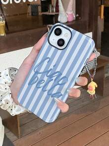 1 buah Casing Ponsel Keras Minimalis Artistik dengan Pola Garis Warna-warni Mengkilap 2-in-1, Pelindung Layar Penuh, Kompatibel dengan / 11/12/13/14/15/16/17 Pro Max - MultiWarna - View 3