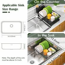 Large Capacity Dish Drying Rack With Drainboard, Kitchen Counter Dish Drainer With Utensil Holder & Drainage Tray - View 8