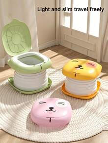 Car Travel Toilet, Portable Foldable Emergency Toilet, Unisex Toddler Potty Training Seat (Includes Random Color Trash Bags) - Multicolor - View 2