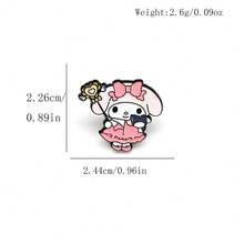 1 pieza Broche de insignia de metal de gato dulce y suave con diseño de dibujos animados, accesorio de bolso de aleación - Multicolor - Ver 5