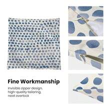 Polka Dot Pillow Covers 18x18 Inch Set Of 2 Blue Cream Outdoor Decor Throw Pillows For Couch Modern Boho Design Watercolor Decorative Cushion Cases For Home Sofa Bed Decorations - 藍色波點圖案 18 吋 x 18 吋(2 件裝) - 查看 7