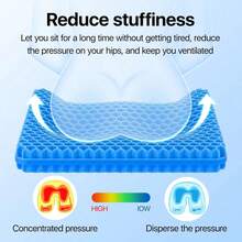 Breathable Honeycomb Structure Silicone Seat Cushion, Provides Excellent Cooling Effect In Hot Summer. Soft And Elastic, Comfortable Seating. Widely Applicable To Car Seats, Office Chairs And Outdoor Seats, Durable For Daily Use. - A - View 13