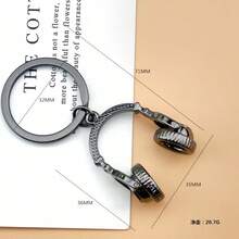 Creative Music Keychain Earphones Earplugs Keychain Guitar Notes Piano Violin Fashion Fashion Men Small Hanging Ornaments - X-1621 耳機鑰匙圈 黑色 - 查看 11
