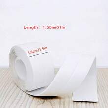 1 Rollo de Cinta Adhesiva de Sellado Ultra-Pegajosa de 61 Pulgadas - Resistente, Sin Herramientas Requeridas, Para Baño, Cocina, Inodoro, Fregadero, Ducha, Bañera, Electrodomésticos - A Prueba de Fugas, A Prueba de Polvo - Adecuado para Mejoras del Hogar - 1,5 pulgadas 61" - Ver 2