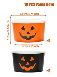 10 piezas de cuencos de papel desechables de Halloween, cajas de aperitivos con patrón de calabaza y fantasma de Halloween, cajas de dulces para trucos o , cajas de comida de papel, cajas de palomitas, cuencos de aperitivos, vajilla desechable para fiestas de Halloween, decoraciones de Halloween, decoración de mesa para fiestas de Halloween, decoración de casa embrujada, regalos de fiesta, decoración de vacaciones de invierno, suministros de cocina de Halloween aterradores, decoraciones navideñas - Calabaza de Halloween - Ver 9