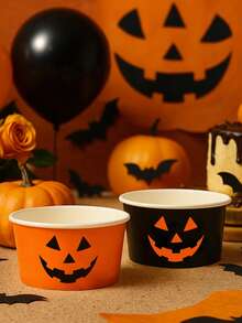 10 piezas de cuencos de papel desechables de Halloween, cajas de aperitivos con patrón de calabaza y fantasma de Halloween, cajas de dulces para trucos o , cajas de comida de papel, cajas de palomitas, cuencos de aperitivos, vajilla desechable para fiestas de Halloween, decoraciones de Halloween, decoración de mesa para fiestas de Halloween, decoración de casa embrujada, regalos de fiesta, decoración de vacaciones de invierno, suministros de cocina de Halloween aterradores, decoraciones navideñas - Calabaza de Halloween - Ver 6