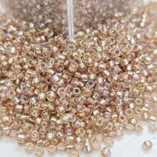500 pezzi, 5g/confezione, perline di vetro semiseed da 2mm con tinta iridescente discreta, perline rotonde, perline a chicco di miglio, adatte per fai-da-te artigianale, realizzazione di braccialetti, anelli, regali per amici - Perline di semi GRB da 2 mm riempite d'argento, 15 colori in 18 colori - Visualizzare 19