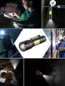 1500 Lumen T6 LED Flashlight, USB Rechargeable, Blue - Star - View 2