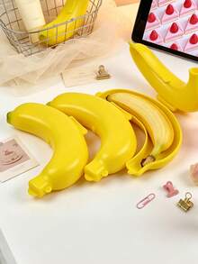 1/2pcs Banana Protector Storage Box, Anti‑Pressure Shockproof Fruit Keeper, For School Lunch Bag Backpack Travel, For Students Children, Popular Portable Snack Container, Ventilated Reusable Banana Carrying Case - Multicolor - View 9