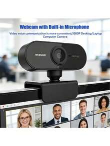 1080P Full HD Auto Focus Webcam, Built-In Microphone And Privacy Cover, USB Plug And Play Computer Camera, 360° Rotatable Clip-On Webcam, Suitable For Online Meetings, Online Classes, Live Streaming, Video Calls - View 3