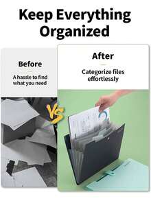 Accordion File Organizer, Letter Size Expandable Folder With Labels, 5 Pocket Folder For Documents, Portable Paper Bill Receipt Organizer Suitable For Home, School And Office Supplies, A4 Size, Pink - A - View 6