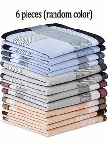 12pcs/Set Men's Pure Cotton Plaid Handkerchiefs, 16-Inch Pocket Squares Gift Box Set, Ideal Gift For Father, Husband, Boyfriend - Multicolor - View 13