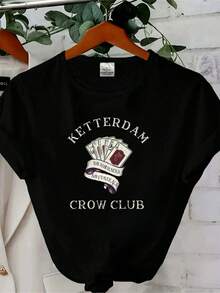 Women's Printed T-Shirt Ketterdam Crow Club Six Of Crows T-Shirt Sweatshirt Hoodie LY13065 V96 - Black - View 1