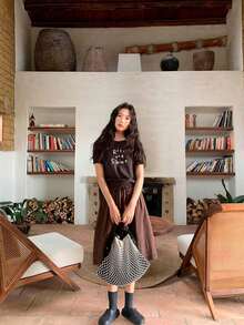 Women Tops - Brown - View 3