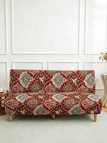 1pc Sofa Bed Cover Printed High Elasticity Easy Installation Multiple Sizes Plant Leaf Pattern Printed All Seasons Home Essential - Multicolor - View 1