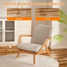 24pcs Silicone Table And Chair Leg Floor Protector Pads, Chair Leg Covers, Anti-Slip Pads, Noise-Reducing Pads, Floor Felt Pads, Small Size - 24 Transparent Pieces - View 4