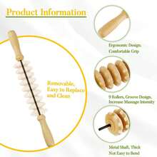 1/2/3pcs Wooden Massage Tool Set, Wooden Massager Set, Manual Massage Tools, Suitable For Legs, Waist, Shoulders, Arms, Back, Full Body Massage Tools, Wooden Massage Rollers, For Home And Office Use - Apricot - View 3