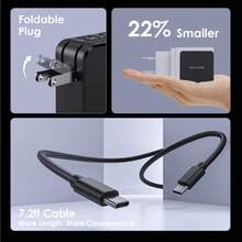 Cargador rápido GaN USB-C de 118W, adaptador de alimentación con carga rápida PD con detección inteligente de dispositivos, diseño de protección múltiple, cargador de pared compacto y portátil con cable USB-C para portátil, tableta, teléfono inteligente, viajes, oficina y uso doméstico - Ver 6