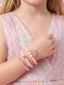 3pcs/Set Girls Colorful Beads Beaded Star Pendant Bracelet Set Combination Suitable For Daily Decoration - Multicolor - View 4
