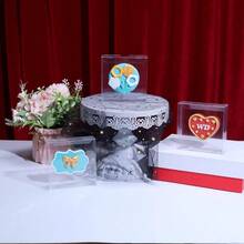 12pcs/1pc Plastic Transparent Single Portion Snack Box, Full Window Design - 4x4x1.2 Inches, Macaron, Donut, Party And Holiday Dessert Box - Transparent Version - View 4
