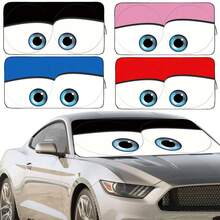 Funny Cartoon Eye Car Front Windshield Sun Shade, Foldable Front Window Sunshade 150*70cm, UV Protection Heat Insulation Sunshade, Suitable For SUV, Sedan, Truck, Car Interior Accessories, Essential Summer Gift For Men And Women - A - View 7
