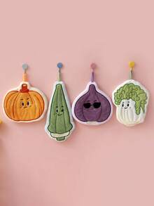 1pc/4pcs Vegetable Hand Towel, Hanging Kitchen & Bathroom Decorative Towel, Absorbent, Easy To Clean, Multi-Purpose Personalized Towel - Multicolor - View 11