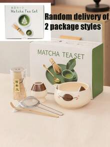 Matcha 5-Piece Set - New Creative Ceramic Cartoon Style, Includes Matcha Whisk, Matcha Bowl And Tea Spoon, Complete Tea Set. - Multicolor - View 6